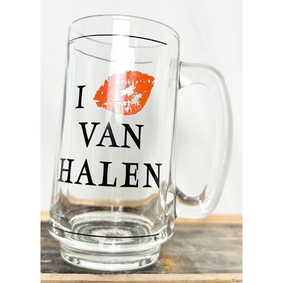 Vintage Rare VAN HALEN glass pint mug with handle - Picture 4 of 5